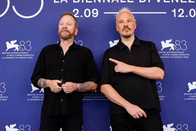 September 5, 2026, Venice, ITALY: Kiefer Sutherland (L) and BarthÃ lÃ my Grossmann pose for the photocall of ™Father Joe at the 83rd annual Venice International Film Festival, in Venice, Italy, 05 September 2026. The movie is presented out of competition at the festival running from 02 to 12 September 2026. ANSA FABIO FRUSTACI. Venice ITALY  - ZUMAa110 20260905_zaf_a110_081 Copyright: xFabioxFrustacix
