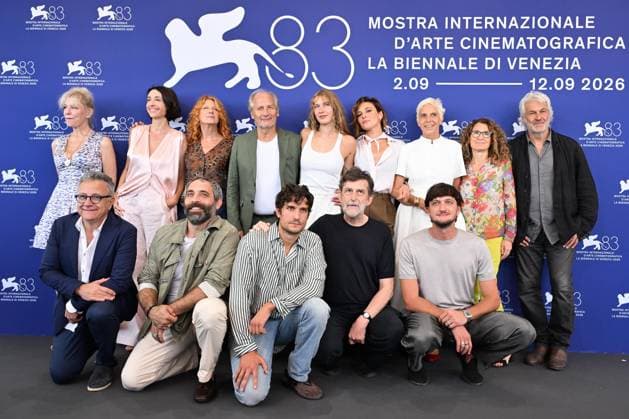September 5, 2026, Rome Venice, Rome, Italy Italy: Samanta Antonnicola, Elena Lietti, Angela Finocchiaro, Hippolyte Girardot, Melina Ã¢oeo kerman, Jasmine Trinca, guests, Domenico Procacci (Bottom) Paolo Del Brocco, Antonio De Matteo, Louis Garrel, Nanni Moretti and Andrea Lattanzi during the photocall of the film SuccederÃ¢oeoÂ¡ questa notte , 83rd Venice International Film Festival, Venice, 05 09 2026 Rome Venice Italy Italy  - ZUMAa289 20260905_zia_a289_223 Copyright: xMariaxLauraxAntonellix xAgfx