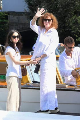 Susan Sarandon bei der Abfahrt vom Pier des Hotels Excelsior auf der Biennale di Venezia 2026 83. Internationale Filmfestspiele von Venedig. Venedig, 05.09.2026