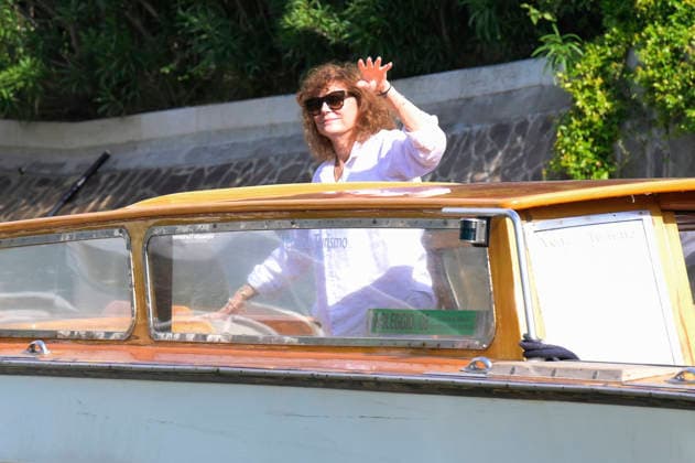 Susan Sarandon bei der Abfahrt vom Pier des Hotels Excelsior auf der Biennale di Venezia 2026 83. Internationale Filmfestspiele von Venedig. Venedig, 05.09.2026