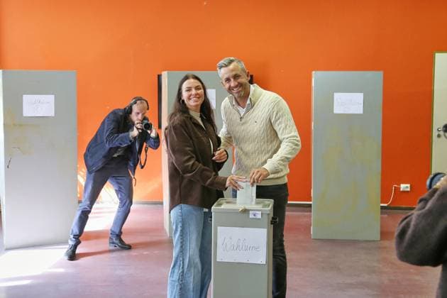 Tangermünde, Sachsen-Anhalt, Deutschland, 06.09.2026: Förderschule Tangermünde: Stimmabgabe zur Landtagswahl im Wahllokal: Julia Siegmund und AfD-Spitzenkandidat Ulrich Siegmund Copyright: xdtsxNachrichtenagenturx dts_132857