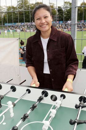 Linh Tran beim Benefiz-Fußballspiel Kicken mit Herz zu Gunsten der Kinderstation des UKE im Stadion Hoheluft. Hamburg, 06.09.2026
