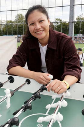 Linh Tran beim Benefiz-Fußballspiel Kicken mit Herz zu Gunsten der Kinderstation des UKE im Stadion Hoheluft. Hamburg, 06.09.2026
