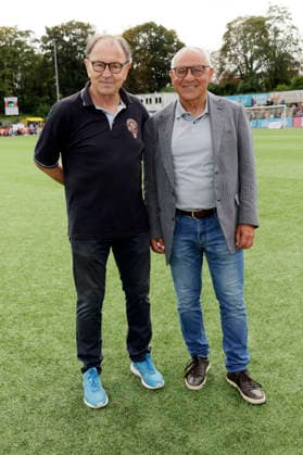 Ewald Lienen und Felix Magath beim Benefiz-Fußballspiel Kicken mit Herz zu Gunsten der Kinderstation des UKE im Stadion Hoheluft. Hamburg, 06.09.2026