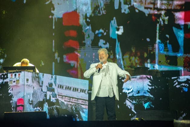 RIO DE JANEIRO, RJ - 06.09.2026: ROCK IN RIO 2026 - Baiana System on the Sunset stage on the third day of Rock in Rio 2026, Sunday, September 6th, amidst heavy rain, at Cidade do Rock, Barra, Rio de Janeiro, RJ. x3011594x  CristianexMota