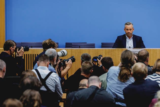 Ulrich Siegmund, Spitzenkandidat AfD in Sachsen-Anhalt, aufgenommen im Rahmen einer Pressekonferenz als Reaktion auf die Landtagswahl in Sachsen-Anhalt in Berlin, 07.09.2026. Mit rund 44% hat die AfD (Alternative fuer Deutschland) die Landtagswahl deutlich vor der CDU mit rund 17,5% gewonnen. Berlin Deutschland Copyright: xFlorianxGaertnerx