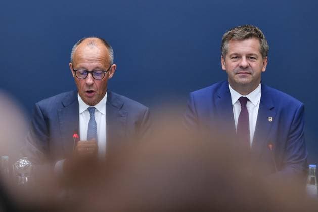 Berlin, Deutschland, 07.09.2026: Konrad-Adenauer-Haus: CDU-Bundesvorstandssitzung: Bundeskanzler Friedrich Merz (CDU) und Sven Schulze (CDU), Ministerpräsident von Sachsen-Anhalt Copyright: xdtsxNachrichtenagenturx dts_133131