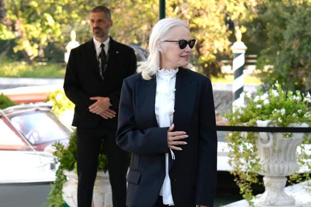 Pamela Anderson bei der Ankunft am Pier des Hotels Excelsior auf der Biennale di Venezia 2026 83. Internationale Filmfestspiele von Venedig. Venedig, 07.09.2026