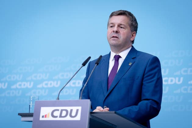 Konrad-Adenauer-Haus, CDU, Pressekonferenz Berlin, Konrad-Adenauer-Haus, CDU, Landesvorsitzender, Sachsen-Anhalt, Ministerpräsident, Sven Schulze Berlin Berlin GER