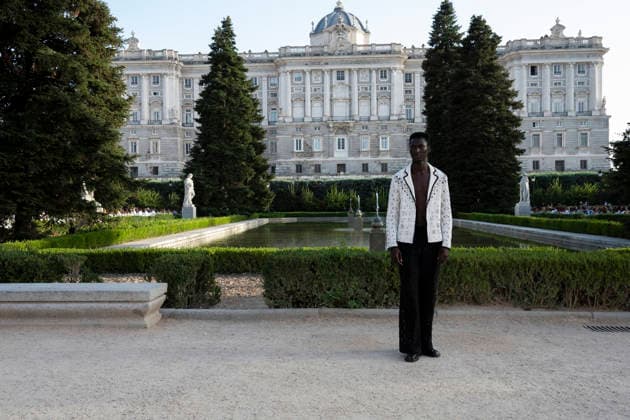 September 7, 2026, Madrid, Spain: A model parades with MadModa design during OMODA and Fashion Week Madrid in Madrid Jardines de Sabatini in Madrid. 7 of September of 2026 Spain Madrid Spain - ZUMAs197 20260907_aaa_s197_387 Copyright: xAtilanoxGarciax