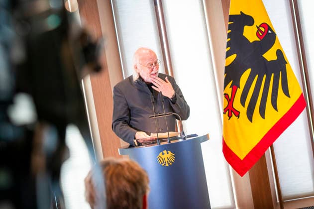 Laszlo Krasznahorkai EUR, Deutschland, Berlin, 08.09.2026: Verleihung des Großen Verdienstkreuzes mit Stern des Verdienstordens der Bundesrepublik Deutschland an den Nobelpreisträger für Literatur Laszlo Krasznahorkai durch BPr Steinmeier.