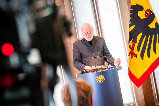 Laszlo Krasznahorkai EUR, Deutschland, Berlin, 08.09.2026: Verleihung des Großen Verdienstkreuzes mit Stern des Verdienstordens der Bundesrepublik Deutschland an den Nobelpreisträger für Literatur Laszlo Krasznahorkai durch BPr Steinmeier.
