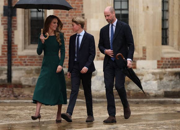 . 08 09 2026. Eton, United Kingdom. Prince William and Kate Middleton, the Prince and Princess of Wales, arriving with their son Prince George, as he starts his first day at Eton College, United Kingdom.  xPoolx xi-Imagesx IIM-26992-0014