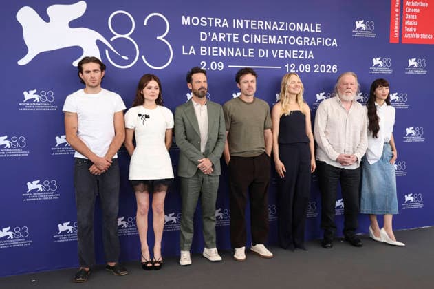 Indiana Affleck, Emily Alyn Lind, Scoot McNairy, Casey Affleck, Adelaide Clemens, Nick Nolte und Caylee Cowan beim Photocall zum Kinofilm Company auf der Biennale di Venezia 2026 83. Internationale Filmfestspiele von Venedig im Palazzo del Casino. Venedig, 08.09.2026
