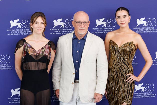 News - Musk Photocall - The 83rd Venice International Film Festival Director Alex Gibney (C), Ashley St. Clair (R) and Zoe Schiffer attend the photocall of Musk presented out of competition at the 83rd International Venice Film Festival, at Venice Lido on September 8, 2026. Photo: Cinzia Camela. Lido di Venezia Palazzo del Casino Italy Copyright: xCinziaxCamelax xLiveMediax LPN_2658691