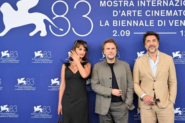 September 8, 2026, Venice, Rome, Italy: Penelope Cruz, Florian Zeller, and Javier Bardem during the photocall for the film Bunker, at the 83rd Venice Film Festival. Venice, September 8, 2026 Venice Italy  - ZUMAa289 20260908_zia_a289_263 Copyright: xMariaxLauraxAntonellix xAgfx