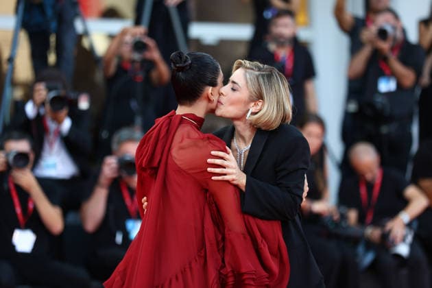 September 8, 2026, Venice Lido, Veneto, Italy: ROCIO MUNOZ MORALES and host GRETA SCARANO during the red carpet arrivals ahead of the Premiere screening of the movie Bunker at the 83rd Venice Film Festival at Sala Grande in Venice Lido, Italy. Venice Lido Italy  - ZUMAc179 20260908_zep_c179_178 Copyright: xMickaelxChavetx