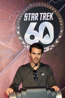NEW YORK, NY - SEPTEMBER 8: Paul Wesley pictured as the cast of Star Trek light the Empire State Building in celebration of the 60th Anniversary of Star Trek on September 8, 2026 in New York City. Copyright: xmpi099 MediaPunchx
