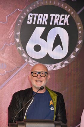 NEW YORK, NY - SEPTEMBER 8: Akiva Goldsman pictured as the cast of Star Trek light the Empire State Building in celebration of the 60th Anniversary of Star Trek on September 8, 2026 in New York City. Copyright: xmpi099 MediaPunchx