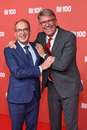 BILD100 2026 Alexander Dobrindt, Wolfram Weimer Roter Teppich zu BILD100 2026, Axel-Springer-Neubau, Berlin, Datum: 08.09.2026 Copyright: xEventpress Kratschx