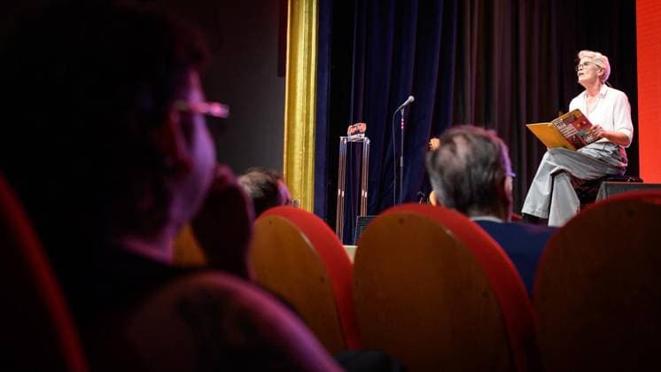 Essen: Verleihung der Comedypreise Essener Ehrendoktor und Jupps Pott ** NUR FÜR REDAKTIONELLE ZWECKE ** EDITORIAL USE ONLY **<p>Gerburg Jahnke bei der Verleihung der Comedypreise Essener Ehrendoktor und Jupps Pott am Dienstag, den 8. September 2026, im Stratmanns Theater in Essen. Deutschland NRW Essen Copyright: UwexErnst