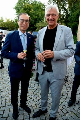 Prof. Dr. Ian-Tsing Generaldirektor Taiwan Taipeh-Vertretung Matthias Helwig Festivalleiter Starnberg 08.09.2026 Schlossberghalle 20. Fuenf Seen Filmvestival Taiwan-Abend in Kooperation mit der Taipeh-Vertretung in der Bundesrepublik Deutschland (Büro München) statt. Dr. Ian-Tsing Generaldirektor Foto Starnberg