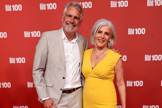 08.09.2026, Frank Spothelfer, Birgit Schrowange auf dem Roten Teppich zu BILD100 2026, Axel-Springer-Neubau, Berlin, Berlin
