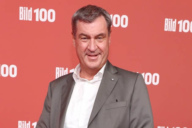 08.09.2026, Markus Söder auf dem Roten Teppich zu BILD100 2026, Axel-Springer-Neubau, Berlin, Berlin