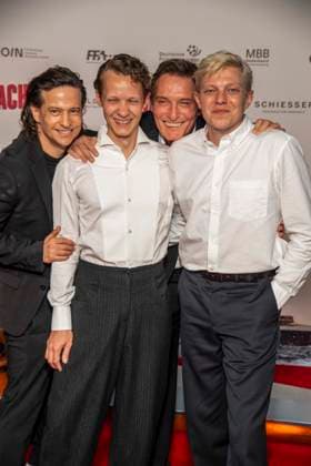 ABB ADAMSACHT- Karim Sebastian Elias, Felix Kammerer, Oliver Masucci und Leonhard Kunz zu Gast auf dem roten Teppich bei der Berlin Premiere des Kino Films Adams Acht Im Kino Zoo Palast am 08.09.2026 in Berlin Berlin Deutschland