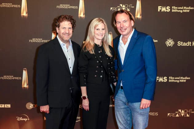 Arnim Butzen, Dorothea Jacob und Gast bei der Verleihung des Deutschen Fernsehpreises 2026 - Die Nacht der Kreativen in der Flora. Köln, 08.09.2026