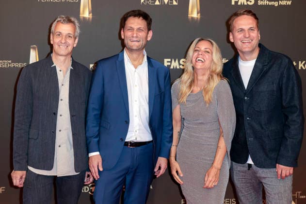 Dietmar Jacobs, Christian Ehring, Patricia Kümpel und Gast bei der Verleihung des Deutschen Fernsehpreises 2026 - Die Nacht der Kreativen in der Flora. Köln, 08.09.2026