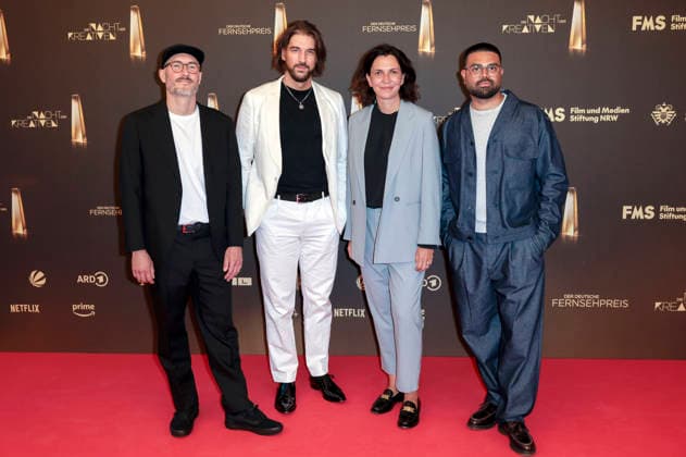 Marco Rottig, David Gesslbauer, Gast und Wesley William Salamone bei der Verleihung des Deutschen Fernsehpreises 2026 - Die Nacht der Kreativen in der Flora. Köln, 08.09.2026