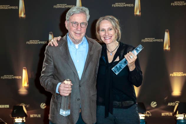 Rolf Basedow und Nicole Armbruster bei der Verleihung des Deutschen Fernsehpreises 2026 - Die Nacht der Kreativen in der Flora. Köln, 08.09.2026