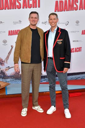 Andreas Kuffner und Olaf Roggensack bei der Premiere des Kinofilms Adams Acht im Zoo Palast. Berlin, 08.09.2026