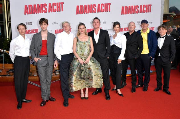 Felix Kammerer, Nick Romeo Reimann, Leonard Kunz, Svenja Jung, Oliver Masucci, Katrin Röver, Heino Ferch, Axel Milberg und Vito Wiesner bei der Premiere des Kinofilms Adams Acht im Zoo Palast. Berlin, 08.09.2026