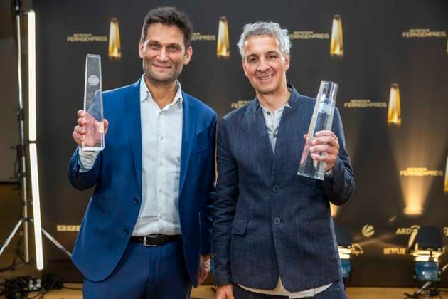 ABB KREATIVE- Preistraeger Auszeichnung Die Auszeichnung für das Beste Buch Unterhaltung geht an Christian Ehring und Dietmar Jacobs zu Gast bei der Gala Die Nacht der Kreativen Der Deutsche Fernsehpreis 2026 in der Flora am 08.09.2026 in Koeln NRW Deutschland