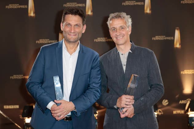 Christian Ehring und Dietmar Jacobs bei der Verleihung des Deutschen Fernsehpreises 2026 - Die Nacht der Kreativen in der Flora. Köln, 08.09.2026