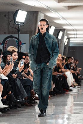 Runway model, September 9, 2026 - TRANO TOKYO S S27 RUNWAY SHOW Featuring ROMANIAN DESIGNERS & PIONEER DENIM at the Yoyogi National Stadium in Tokyo, Japan.  aflo_346390087
