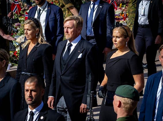 09-09-2026 Funeral of King Harald of Norway during a royal procession from the Royal Palace Chapel to the Cathedral in Oslo. King Willem-Alexander and Queen Maxima and Princess Amalia Â  Copyright: xPPEx