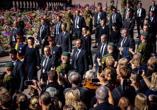 09-09-2026 Funeral of King Harald of Norway during a royal procession from the Royal Palace Chapel to the Cathedral in Oslo. Grandduke Guillaume and Grandduchess Stephanie and Grandduke Henri Prince Alois of Liechtenstein and Princess Sophie Prince Akishino and Princess Kiko Prince William and Princess Anne ( The Princess Royal ) Â  Copyright: xPPEx