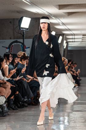 Runway model, September 9, 2026 - TRANO TOKYO S S27 RUNWAY SHOW Featuring ROMANIAN DESIGNERS & PIONEER DENIM at the Yoyogi National Stadium in Tokyo, Japan.  aflo_346390132