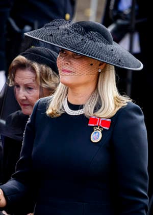 09-09-2026 Funeral of King Harald of Norway during a royal procession from the Royal Palace Chapel to the Cathedral in Oslo. Queen Mette-Marit Â  Copyright: xPPEx