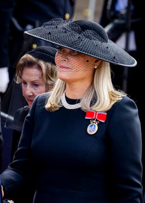 09-09-2026 Funeral of King Harald of Norway during a royal procession from the Royal Palace Chapel to the Cathedral in Oslo. Queen Mette-Marit Â  Copyright: xPPEx