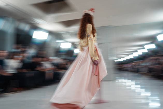Runway model, September 9, 2026 - TRANO TOKYO S S27 RUNWAY SHOW Featuring ROMANIAN DESIGNERS & PIONEER DENIM at the Yoyogi National Stadium in Tokyo, Japan.  aflo_346390215
