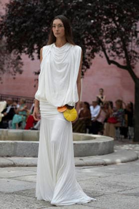 September 9, 2026, Madrid, Spain: A model parades with Maria Lafuente design during the OMODA Fashion Week Madrid at Jardines Sabatini Madrid. Madrid Spain  - ZUMAs197 20260909_aaa_s197_120 Copyright: xAtilanoxGarciax