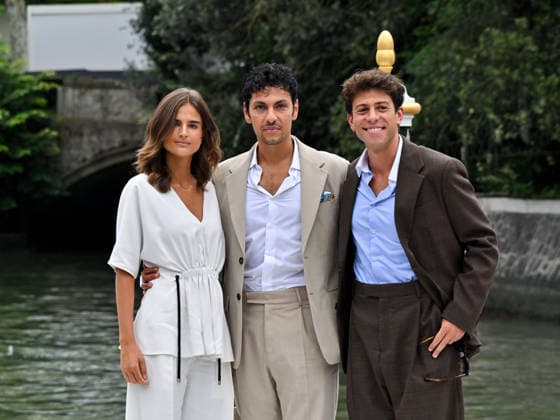 IPA88318266 - Venice, 83rd Venice International Film Festival 2026 - Day 8. Arrivals at the Hotel Excelsior pier. Pictured: Martina Ferragamo, Simone Coppo, Francesco Centorame  Copyright: xManuelexMangiarottix xPoolxPhotoxEventsx08x IPA88318266
