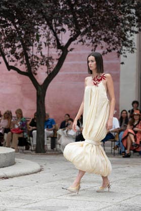 September 9, 2026, Madrid, Spain: A model parades with Maria Lafuente design during the OMODA Fashion Week Madrid at Jardines Sabatini Madrid. Madrid Spain  - ZUMAs197 20260909_aaa_s197_132 Copyright: xAtilanoxGarciax