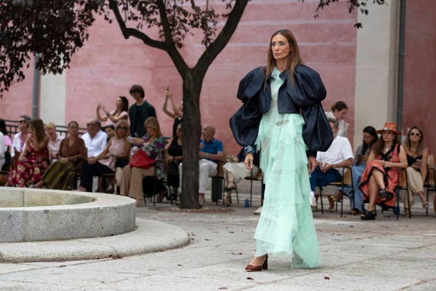 September 9, 2026, Madrid, Spain: A model parades with Maria Lafuente design during the OMODA Fashion Week Madrid at Jardines Sabatini Madrid. Madrid Spain  - ZUMAs197 20260909_aaa_s197_149 Copyright: xAtilanoxGarciax