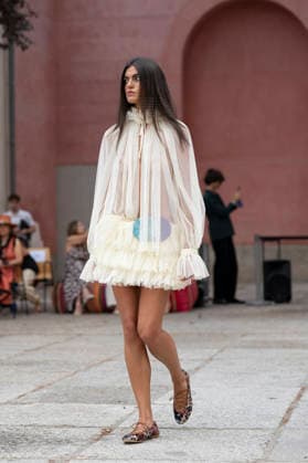 September 9, 2026, Madrid, Spain: A model parades with Maria Lafuente design during the OMODA Fashion Week Madrid at Jardines Sabatini Madrid. Madrid Spain  - ZUMAs197 20260909_aaa_s197_150 Copyright: xAtilanoxGarciax