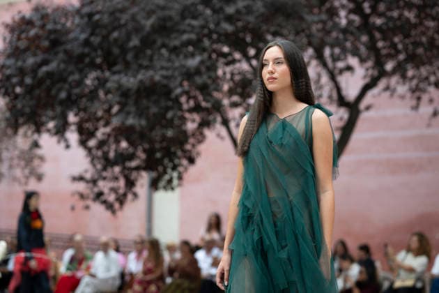 September 9, 2026, Madrid, Spain: A model parades with Maria Lafuente design during the OMODA Fashion Week Madrid at Jardines Sabatini Madrid. Madrid Spain  - ZUMAs197 20260909_aaa_s197_151 Copyright: xAtilanoxGarciax